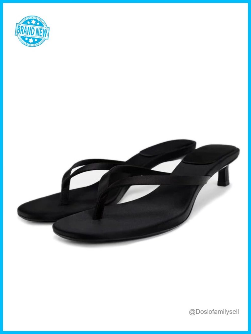 Women's Kitten Heel Thong Sandals Round Toe Slip On Summer Heels